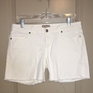 Paige white denim cut-off shorts
